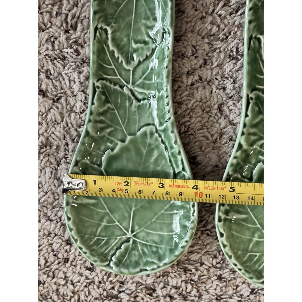 Olfaire Made In Portugal Spoon Rest Green Majolica Cabbage Leaf #1 - Picture 5 of 6